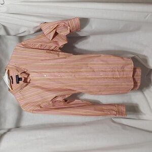 Lands' End. NWOT. Mens' Button Down Shirt;  Multi Color Stripes. Size 16 (32-33)